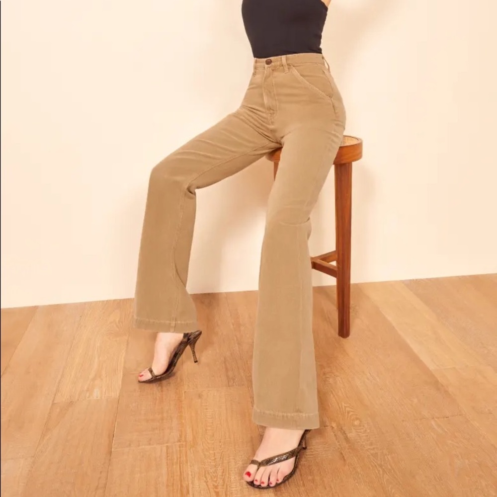New Reformation Trouser Jean in Wheat Size 28